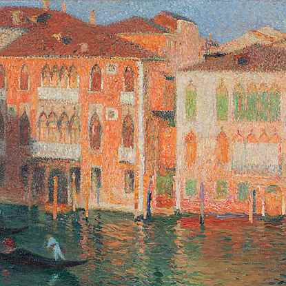 Venise, palais et gondoliers sur le Grand Canal - Henri Martin (1860 - 1943)